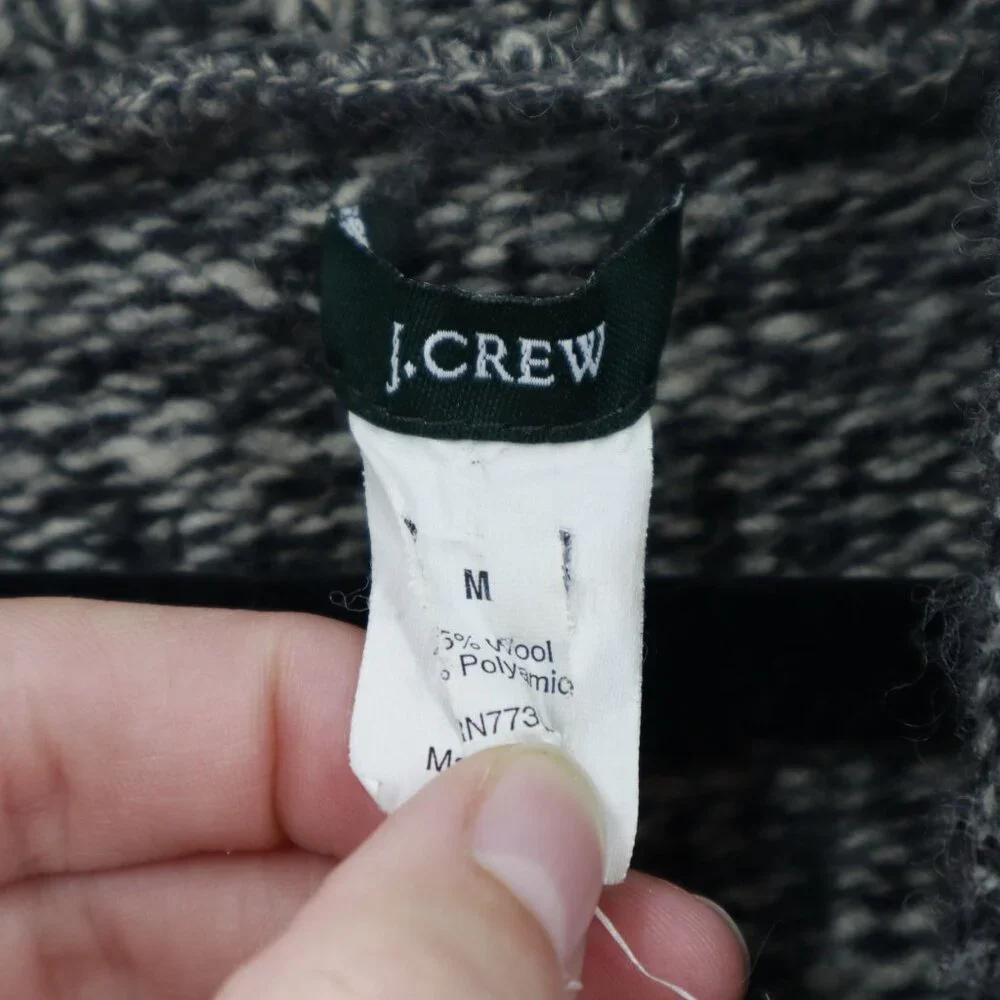 J. Crew Wool‎ Marled Sweater Womens M Gray Professor Academia Eclectic Grandpa